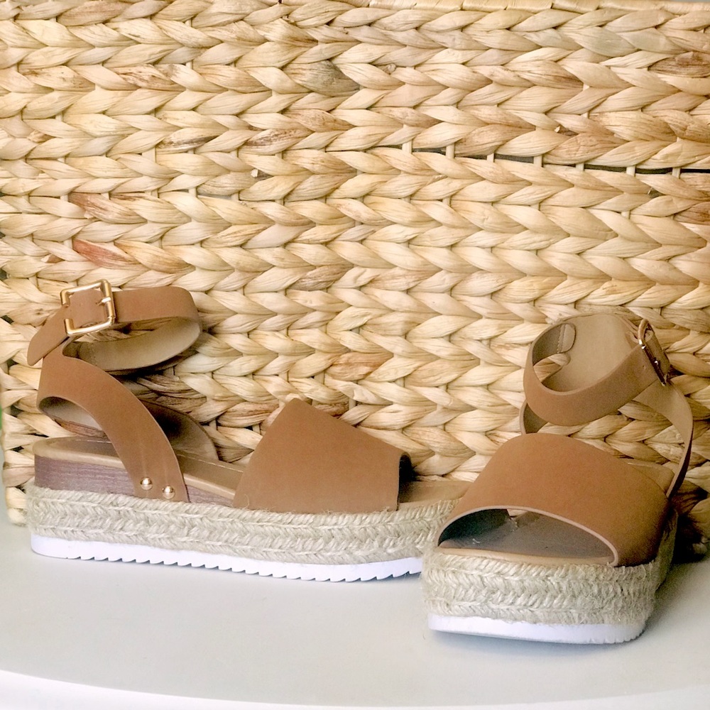 Carmel colored platform shoes.